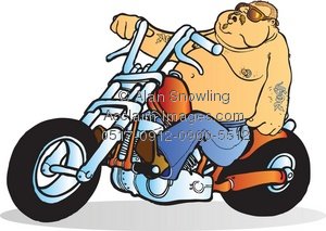 Fat Dude On Chopper Bike 