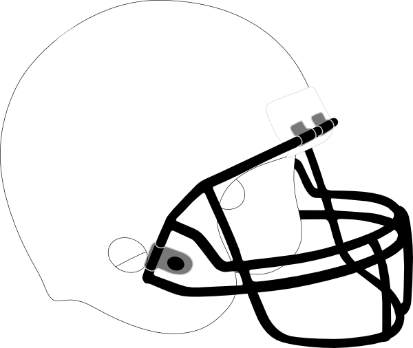 Football Helmet White Black Clip Art At Clker Com   Vector Clip Art    