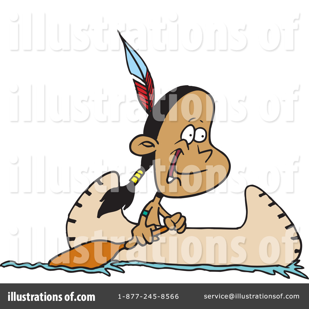 Free Indian In Canoe Clipart
