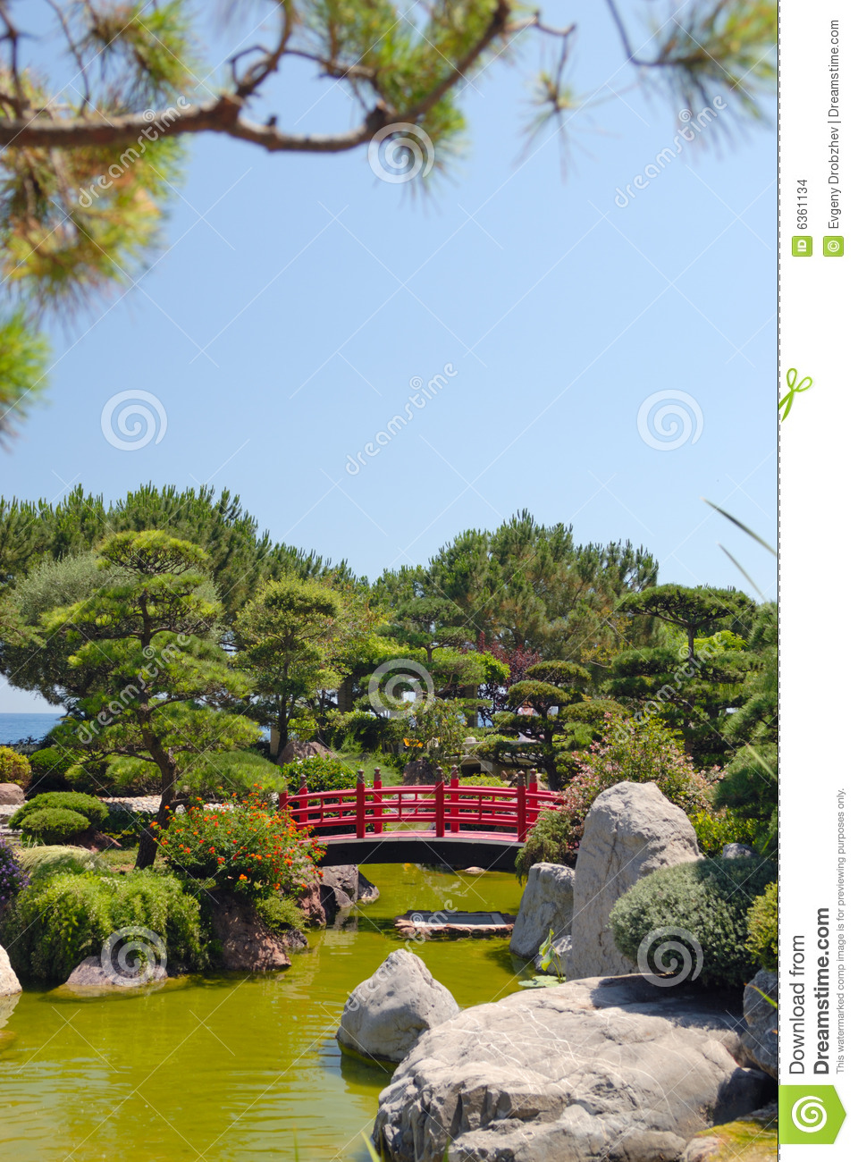 Japanese Bridge In Zen Garden Stock Images   Image  6361134