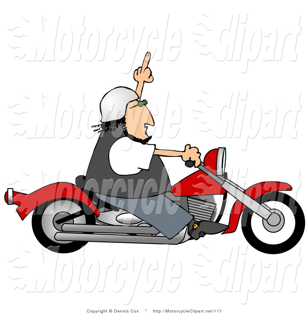 Larger Preview  Transportation Clipart Of A Angry Caucasian Biker By    