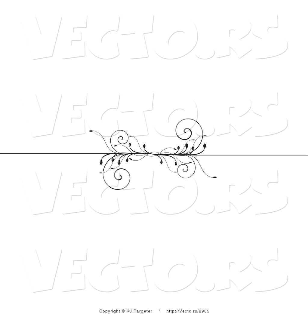 Larger Preview  Vector Of Decorative Header Rule With Black Vines