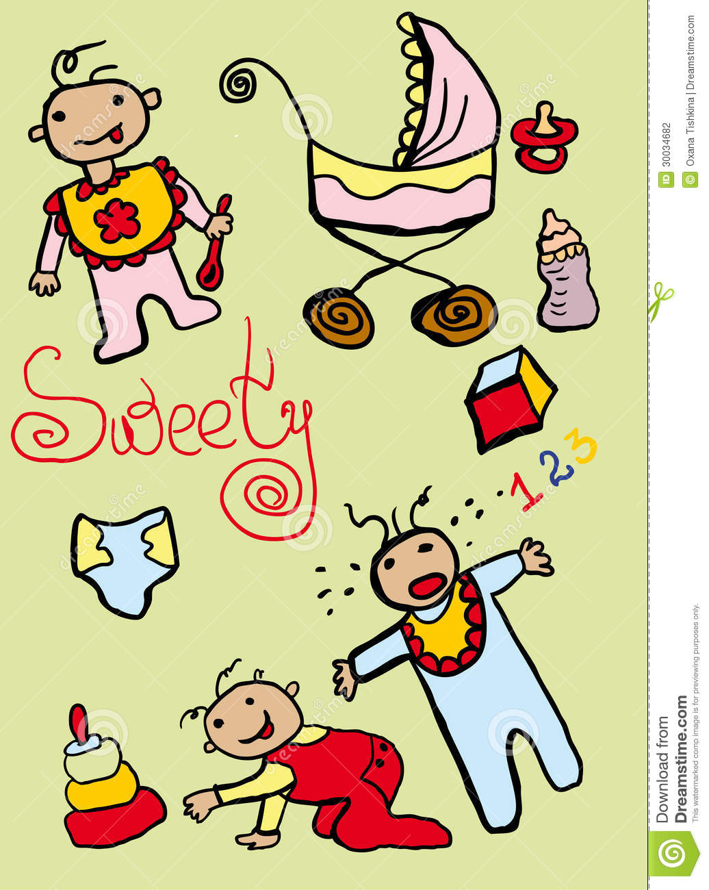 Little Baby Graphics Set Stock Photography   Image  30034682