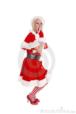 More Similar Stock Images Of   Santa Helper Hand Over Mouth
