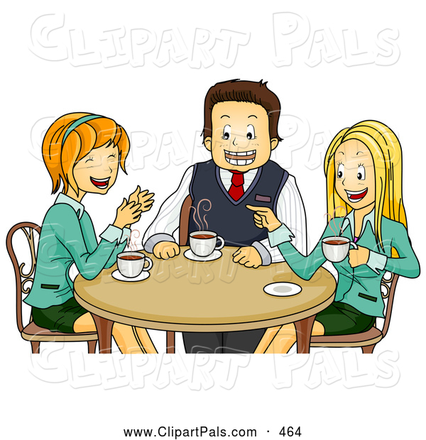 Pal Clipart Of A Group Of Happy Colleagues Chatting During A Coffee    