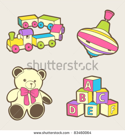 Set Of Cute Baby Toys Stock Vector 83460064   Shutterstock