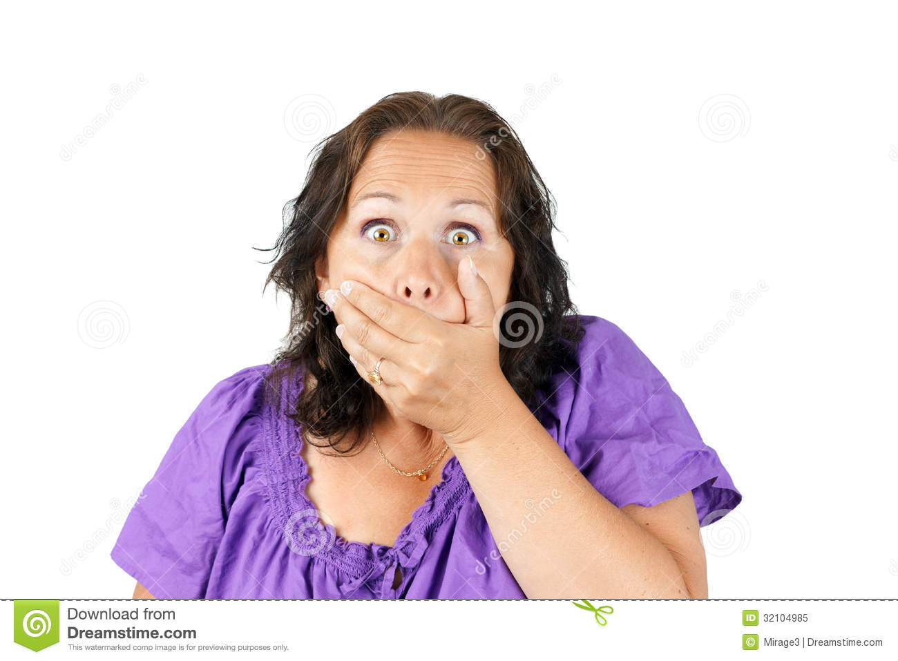 Shocked Woman With Hand Over Mouth Royalty Free Stock Photo   Image
