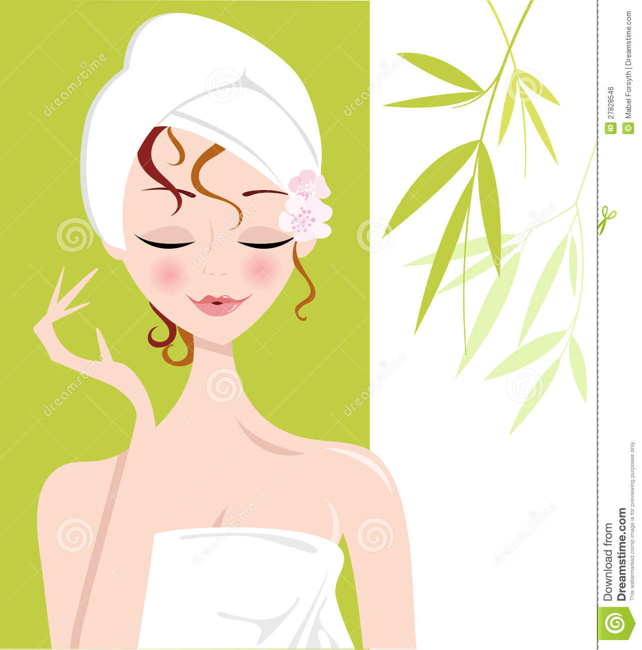 Spa Girl Relaxing With Towel Wrap Royalty Free Stock Image   Image