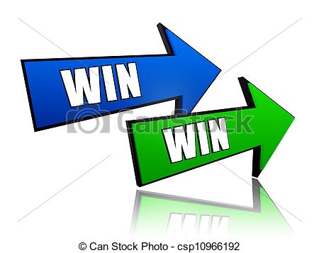 Stock Illustration Of Win Win In Arrows   Win Win In 3d Colorful