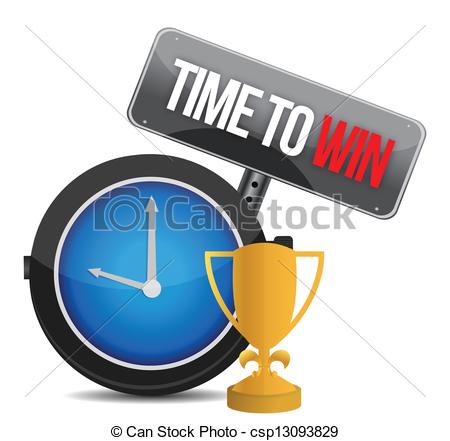 Vector Illustration Of Time To Win Watch Illustration Design Over A