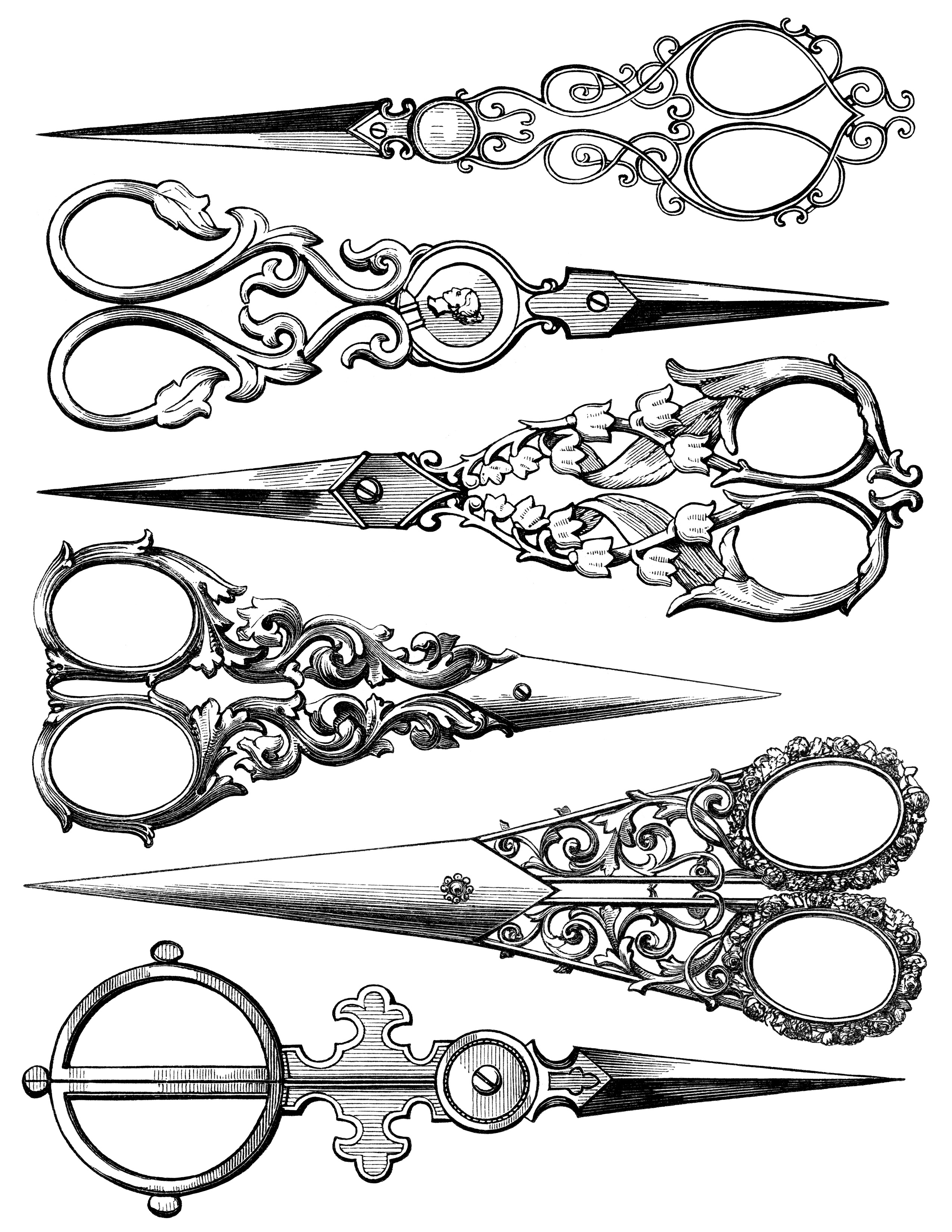 Vintage Sewing Clipart Black And White Clip Art Old Fashioned