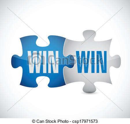 Win Win Puzzle Illustration Design Over A White Background
