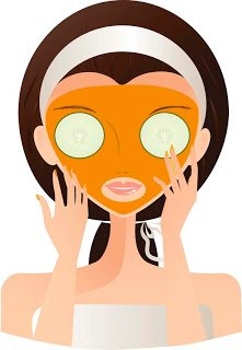 Woman Facial Mask Spa Clipart