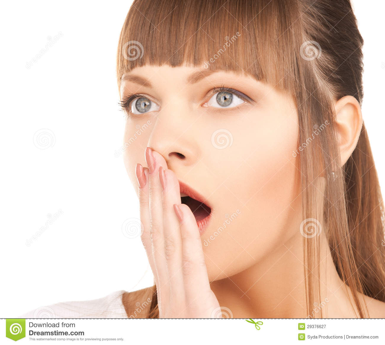 Woman With Hand Over Mouth Royalty Free Stock Photography   Image