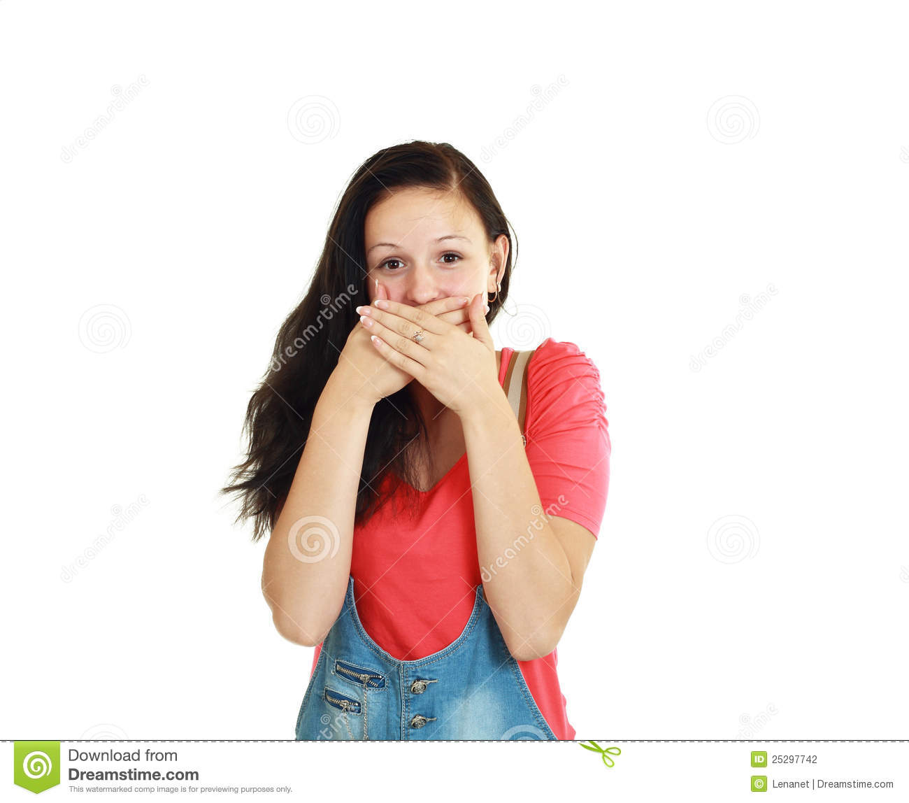 Woman With Hand Over Mouth Stock Photography   Image  25297742