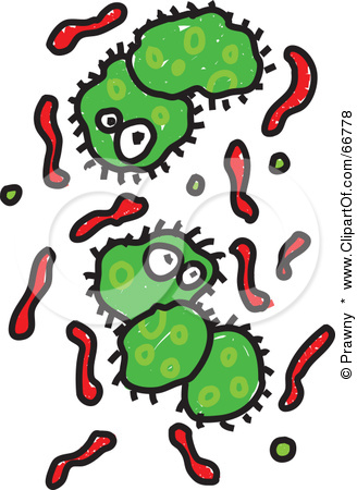66778 Royalty Free Rf Clipart Illustration Of Two Green Microorganisms