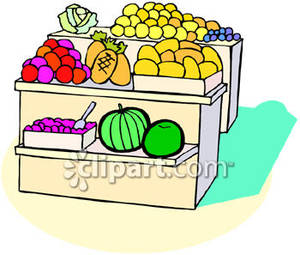 Apples On A Produce Stand   Royalty Free Clipart Picture