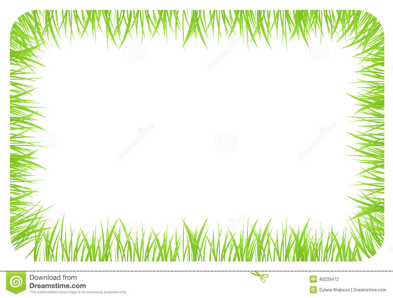 Banner With Borders Made Of Green Grass Stock Illustration   Image