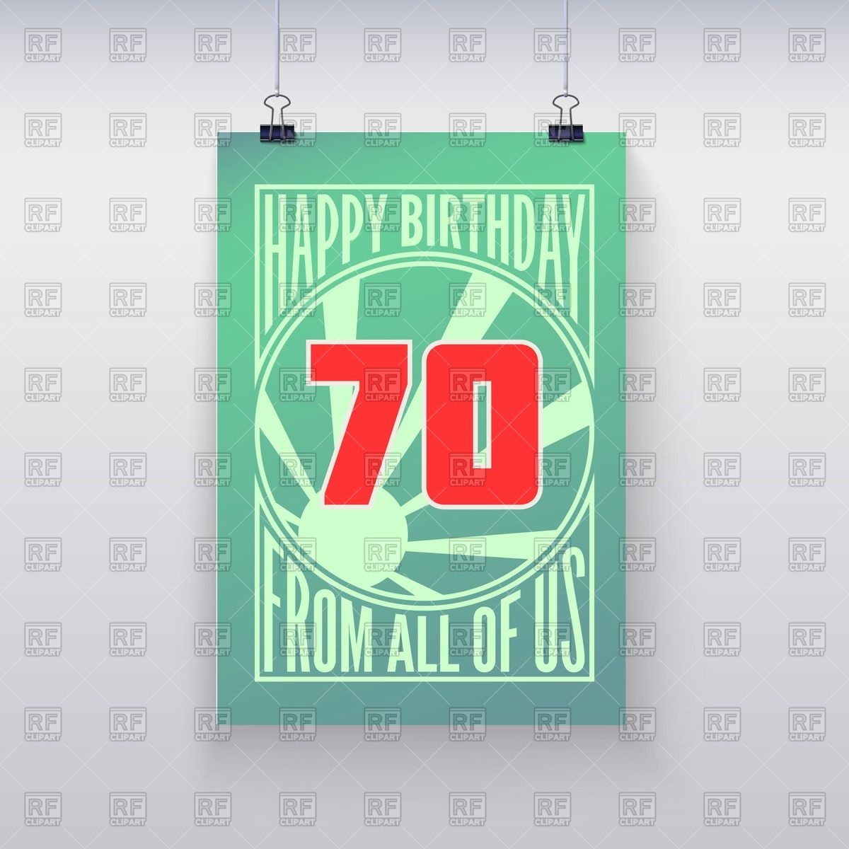 Birthday Greetings Retro Poster   70 Years Holiday Download Royalty