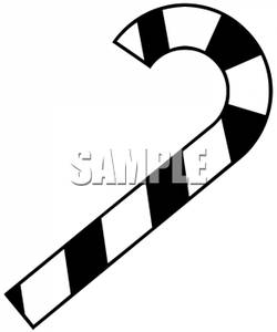 Black And White Candy Cane   Royalty Free Clipart Picture