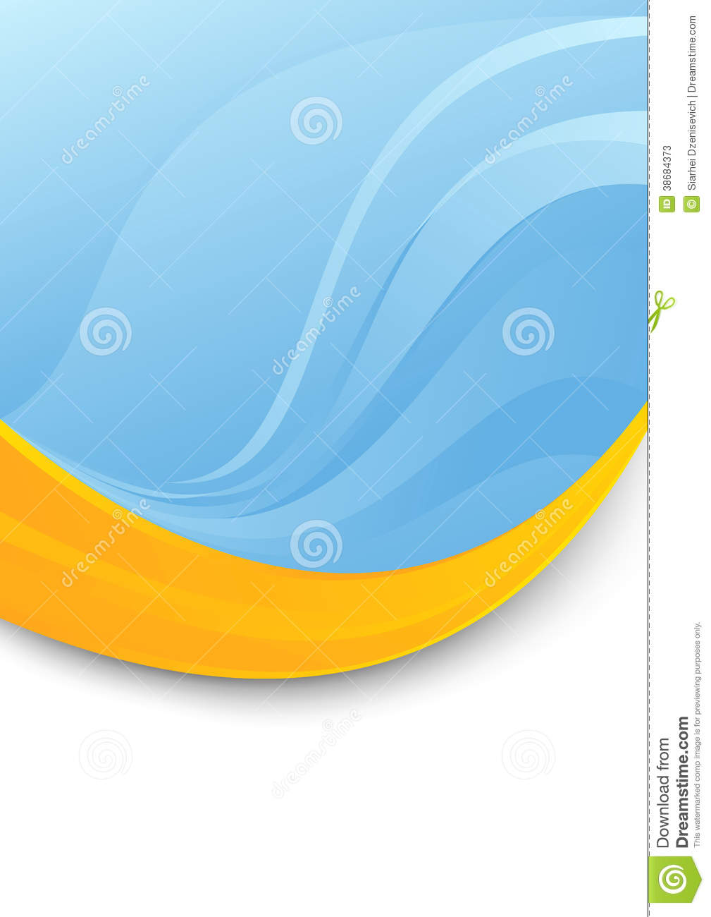 Blue Folder Template   Orange Swoosh Stock Photos   Image  38684373