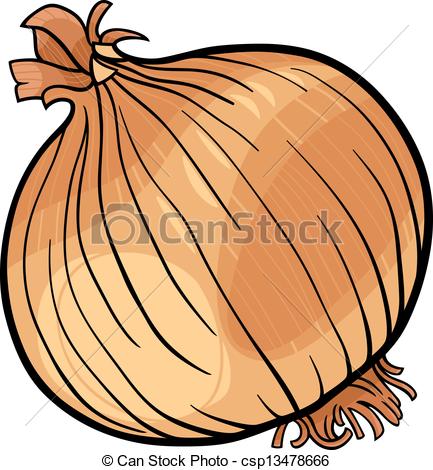 Clip Art Vector Of Onion Vegetable Cartoon Illustration   Cartoon