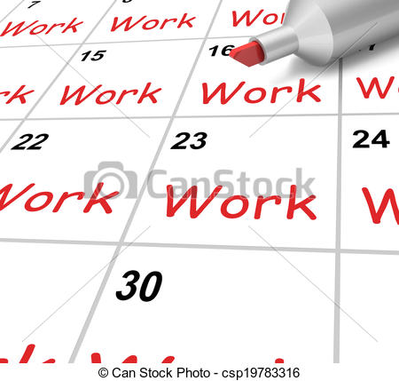 Clipart Of Work Calendar Shows Job Occupation Or Labor   Work Calendar