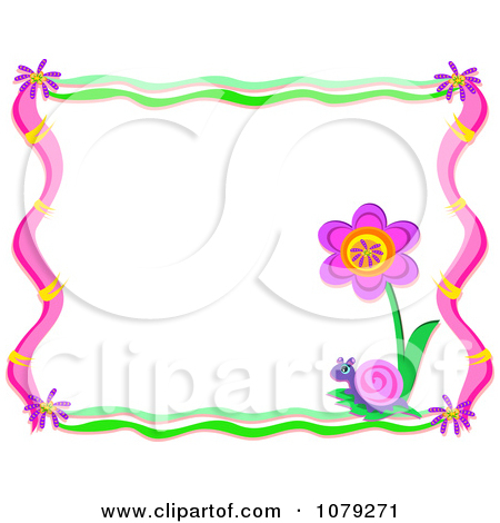 Clipart Snail And Floral Border   Royalty Free Vector Illustration By
