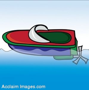 Description  Clip Art Of A Child S Toy Boat Floating On Water  Clip