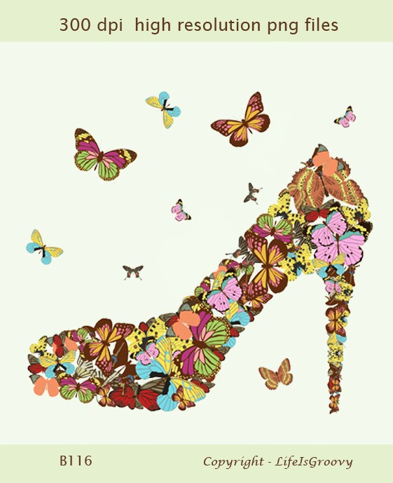 Fashion Princess Gorgeous Shoe Made With Butterflies B116   Unique