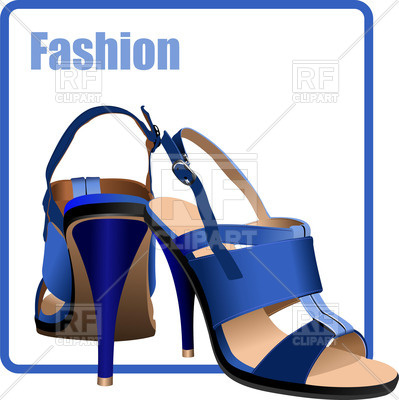 Fashion Women Blue Shoes 50865 Download Royalty Free Vector Clipart    