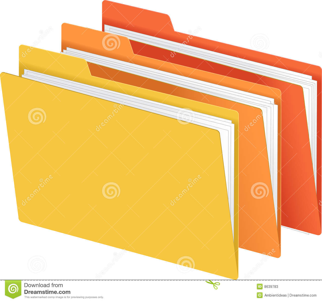 File Folder Vector Illustration With Bright Color Folders  Each Folder