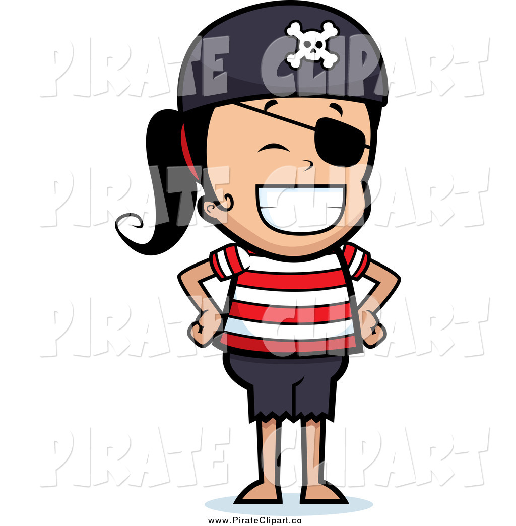 Girl Pirate Clipart Vector Clip Art Of A Pleased Pirate Girl Smiling