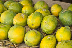 Papayas At Fruit Stand Stock Photography
