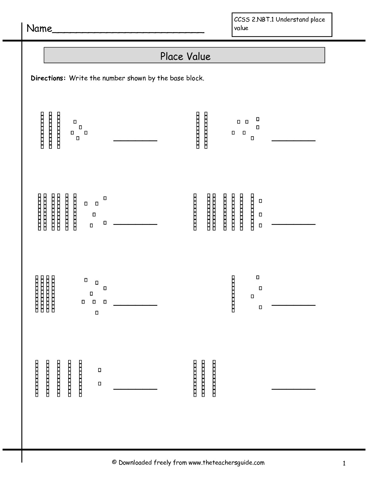 Place Value Worksheets From The Teacher S Guide