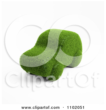 Royalty Free  Rf  Clipart Illustration Of A 3d Car Leaving A Grassy
