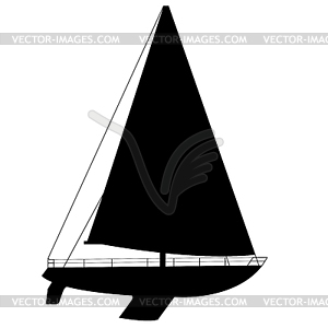 Sailing Boat Floating    Vector Clipart