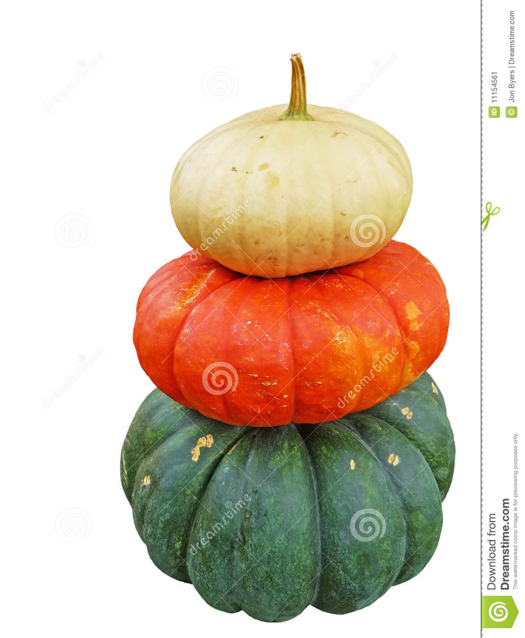 Three Stacked Pumpkins Isolated On White Stock Image   Image  11154561