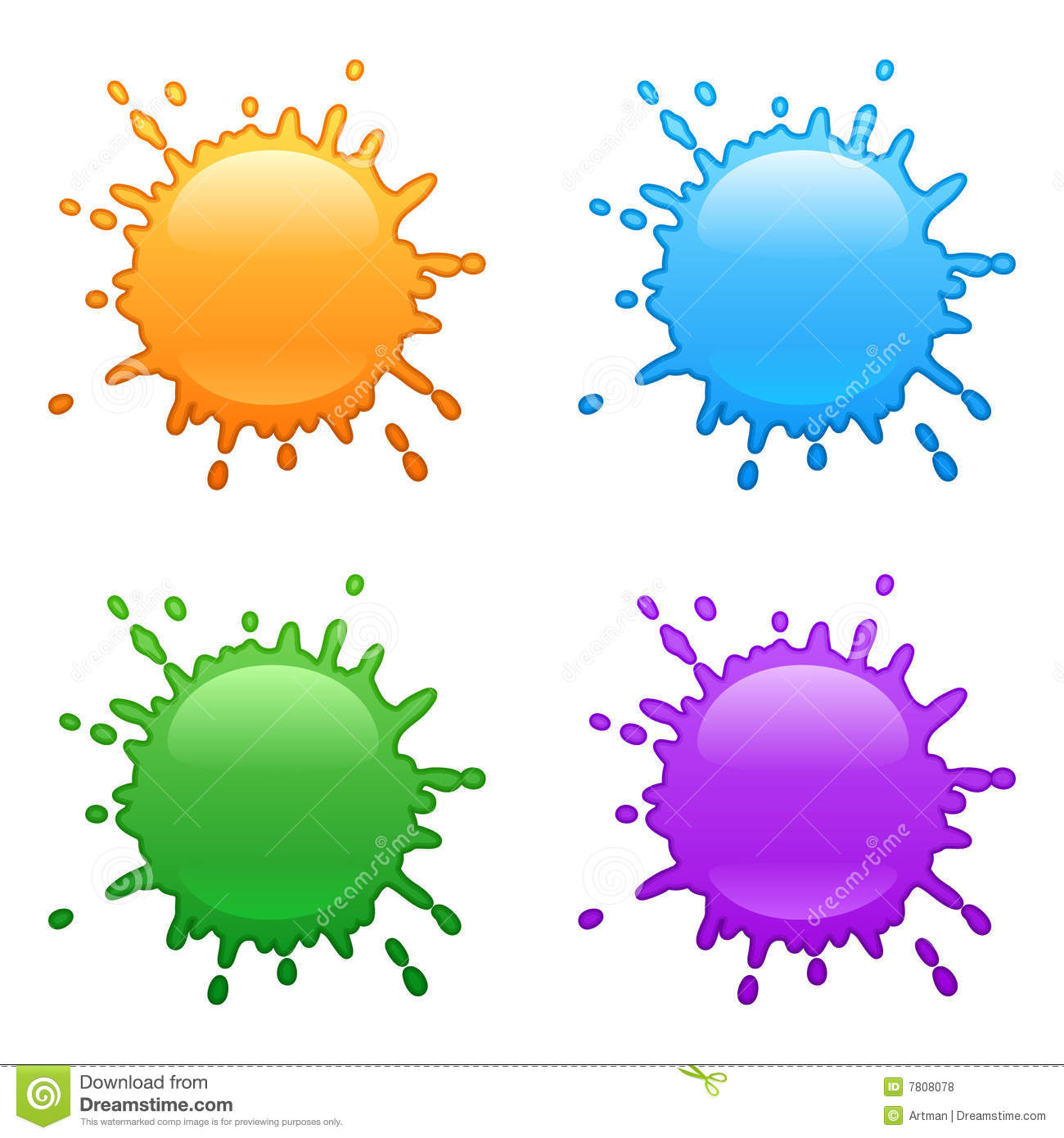 Vector Icons Of Color Splashes 