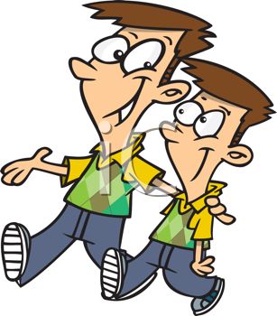 0736 Big Brother Walking With His Little Brother Clipart Image Jpg