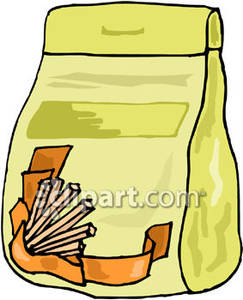 Bag Of Take Out Food   Royalty Free Clipart Picture