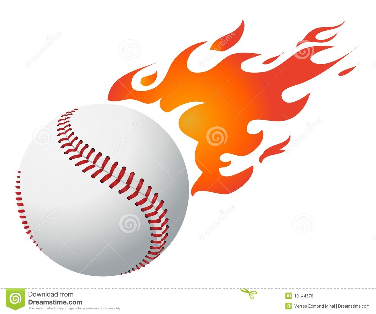Baseball With Flames Vector Royalty Free Stock Image   Image  10144576