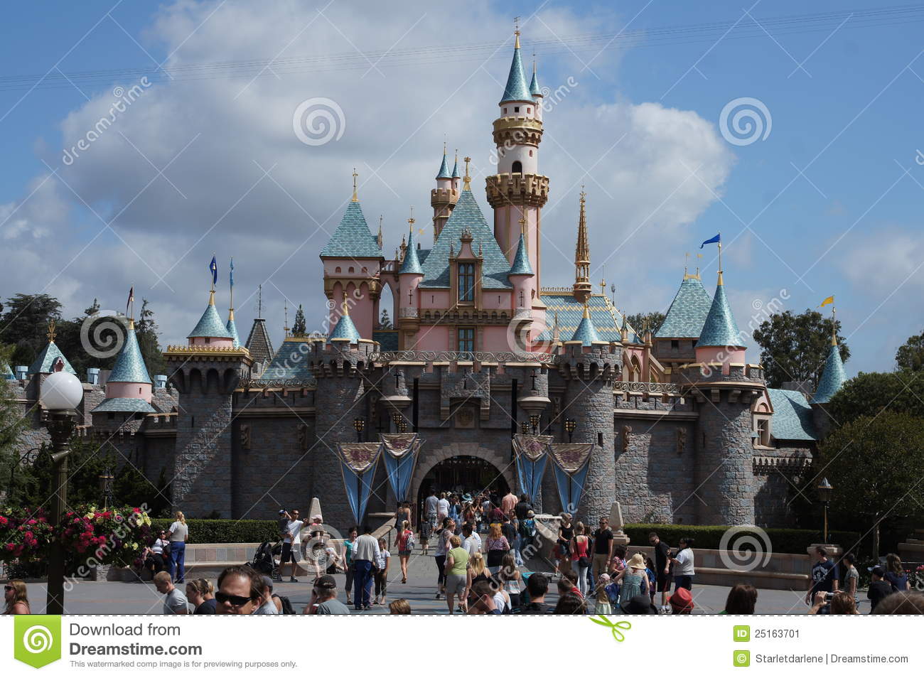 Castle At The End Of Main Street In Disneyland In Anaheim California