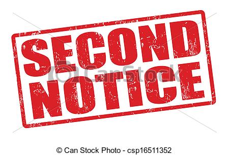 Clipart Vector Of Second Notice Stamp   Second Notice Grunge Rubber