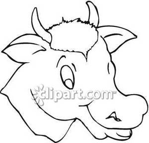 Cow Clipart Black And White Black And White Smiling Cow Face Royalty