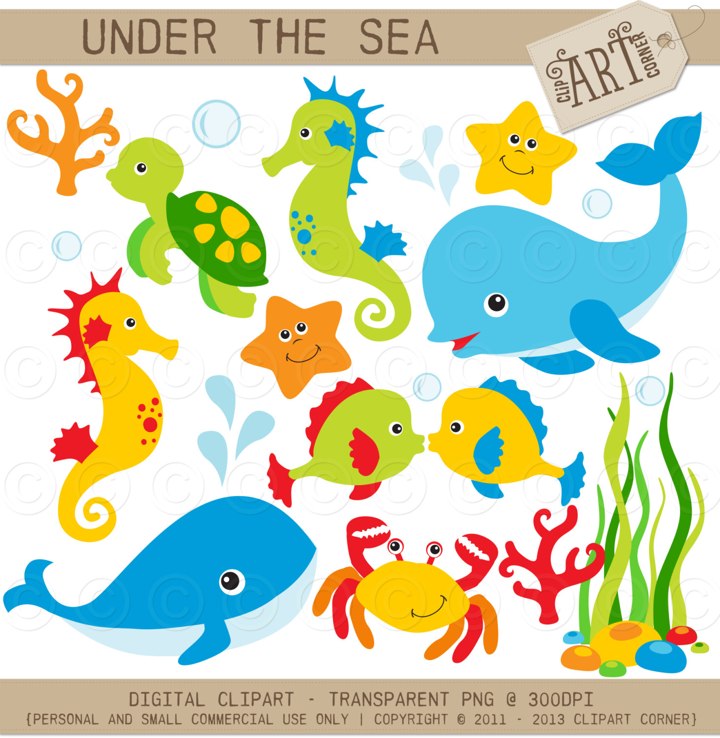 Digital Clipart   Under The Sea  Db 4300    Instant Download