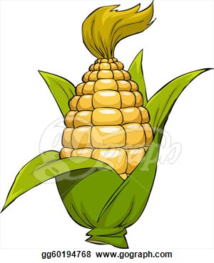 Eps Illustration   Cartoon Corn  Vector Clipart Gg60194768   Gograph
