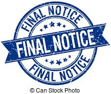 Final Notice Grunge Retro Blue Isolated Ribbon Stamp Stock