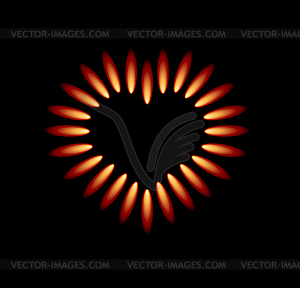 Gas Stove With Red Flames   Vector Clipart