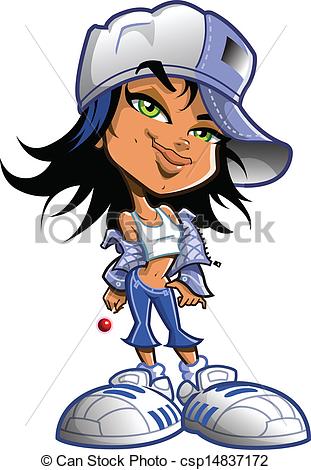 Girl   Tough Ethnic Urban Girl With    Csp14837172   Search Clipart